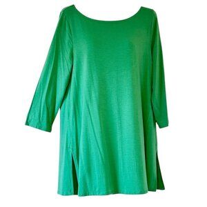 Eileen Fisher NEW Tunic Tencel Stretch Jersey Bateau Neck Top Sea Green   Small